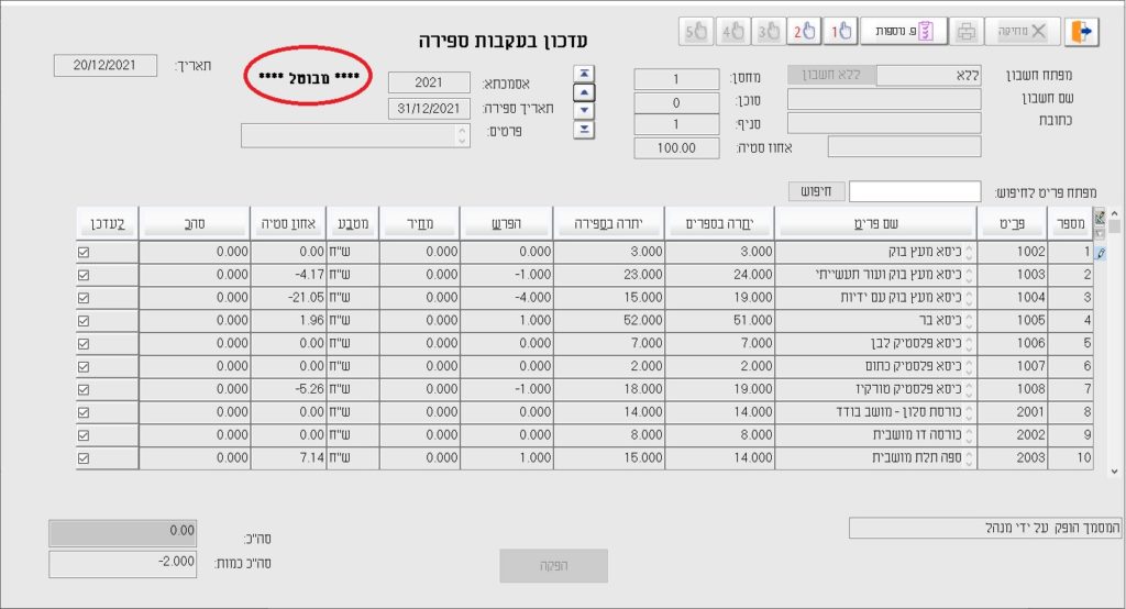 עדכון ספירה מבוטל 2021