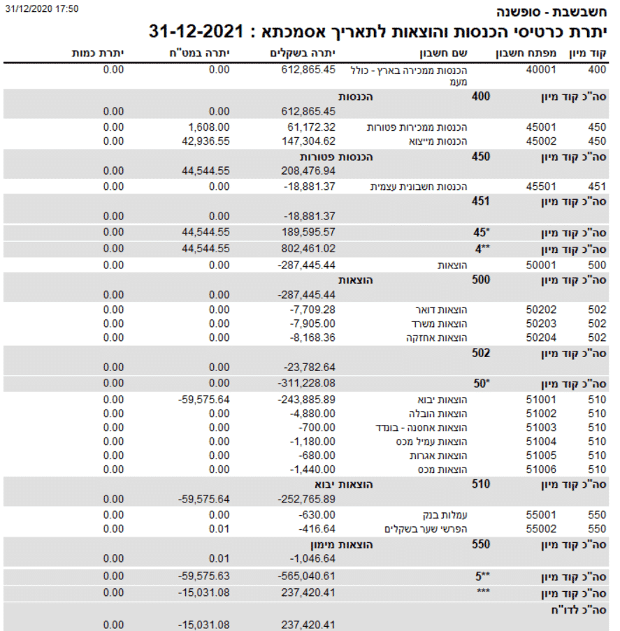 דוח העברת הכנסות 2021